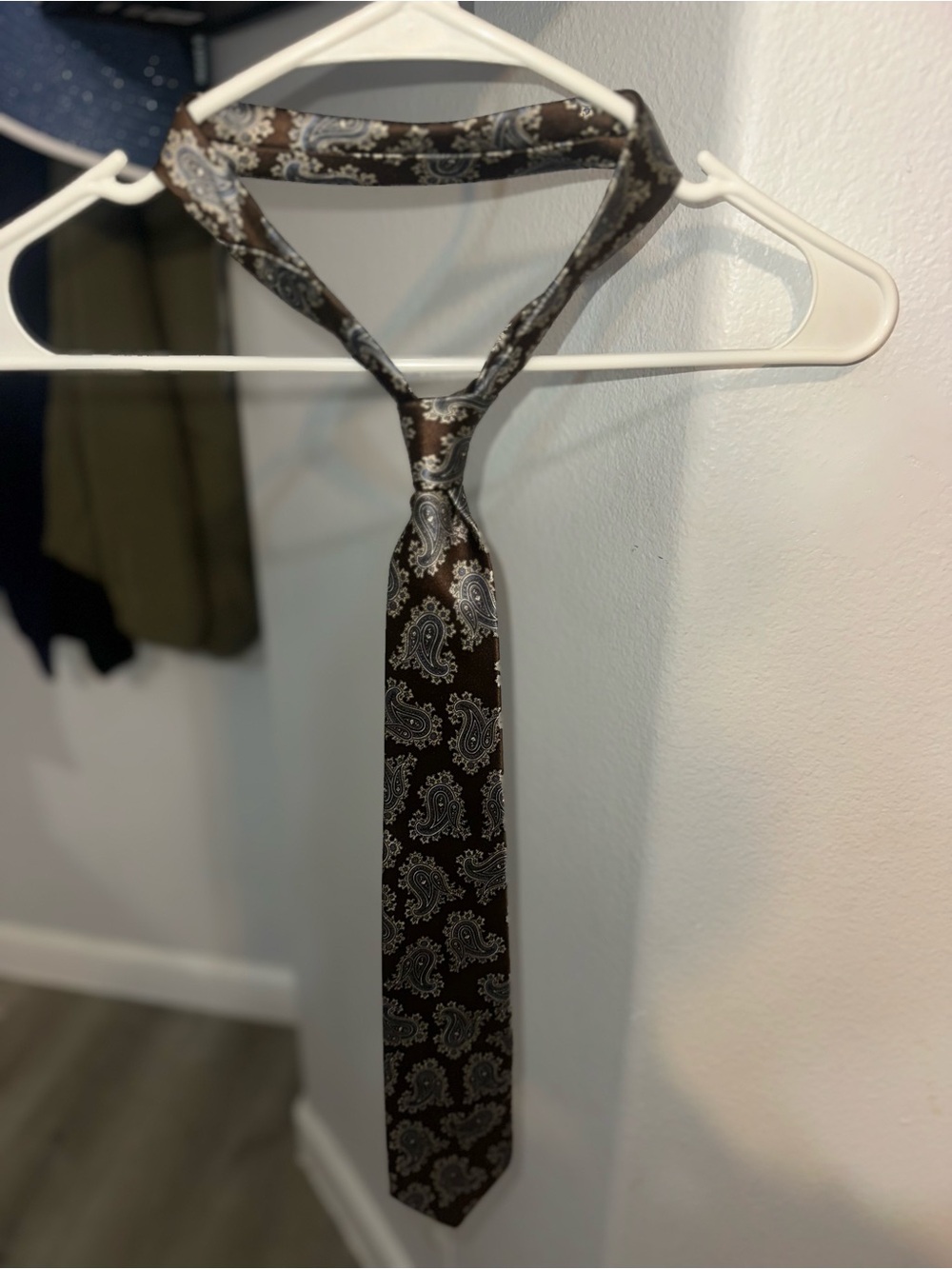 Givenchy Brown and Silver Paisley Imported All Silk Tie made in Italy